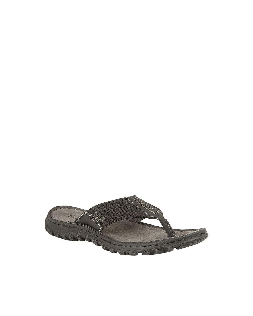 Lotus Gray 'Ainsley' Leather Toe-Post Sandals for men