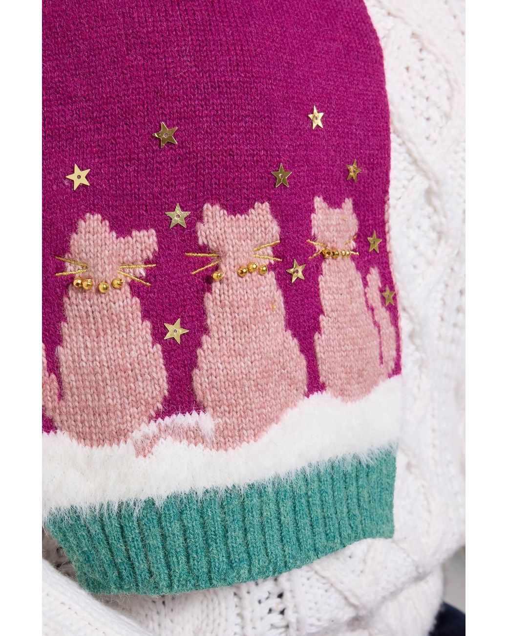 Joe Browns Pink Cosy Cats Winter Scarf