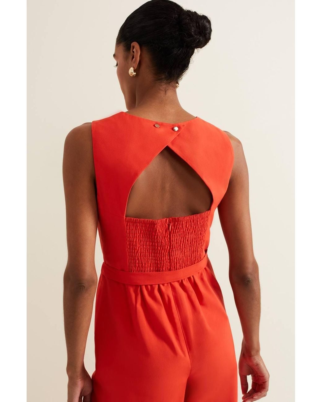 Phase Eight Red Marta Sleeveless Wide-Leg Jumpsuit