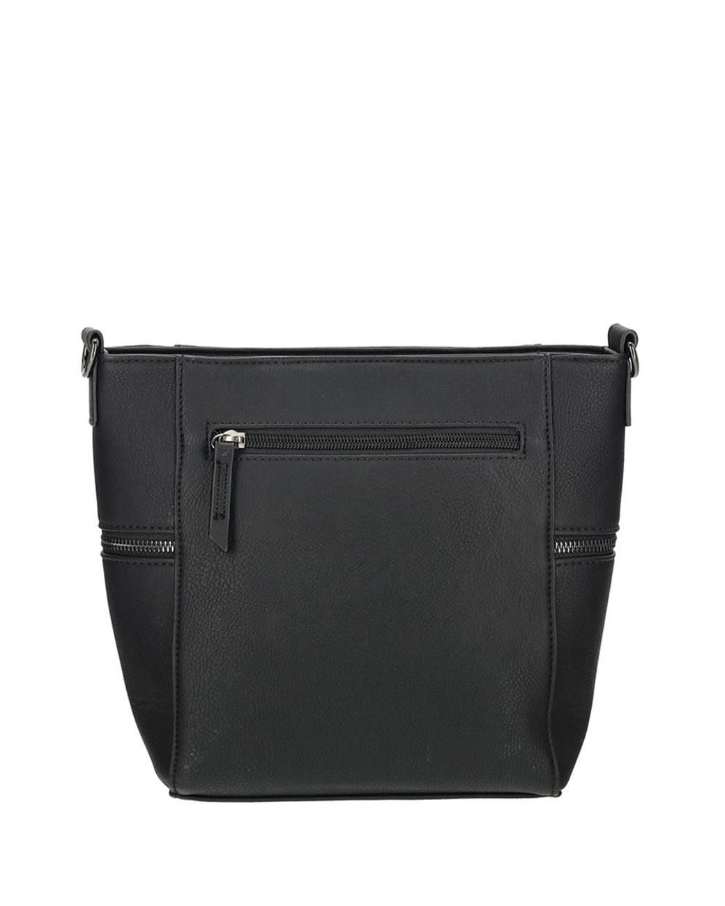 Enrico Benetti Black Roxy Faux Leather Shoulder Bag With Nylon Strap