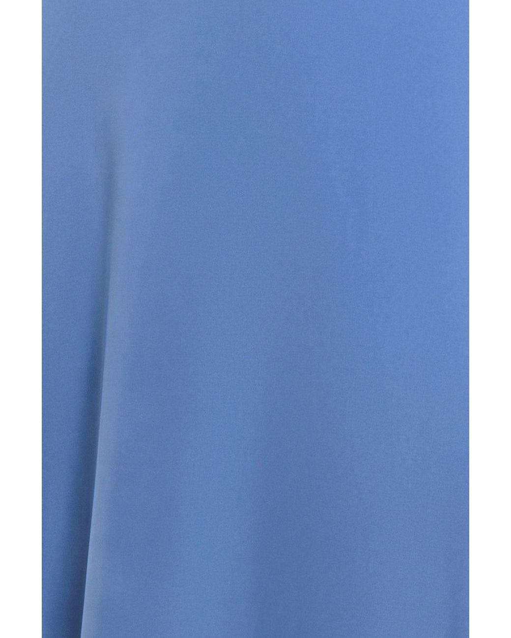 Goddiva Blue Diamante & Scalloped Lace Neck Maxi Dress