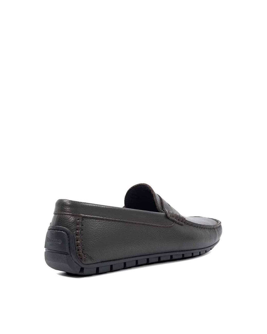Dune White 'Brackley' Leather Slip-On Shoes for men