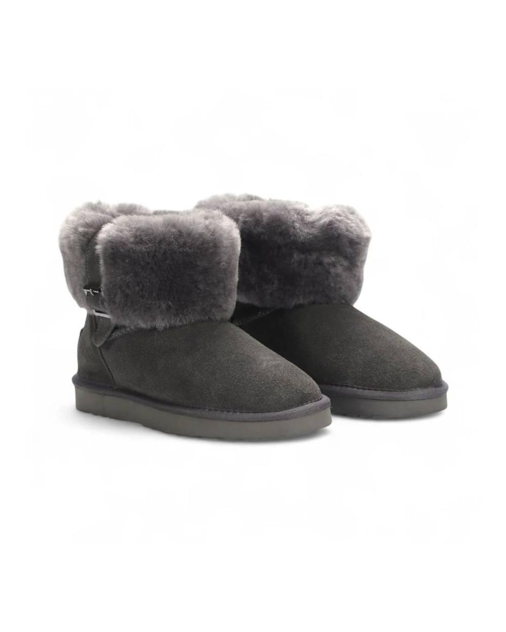 TruClothing Gray Suede Ankle Booties Slip-On Comfort Winter Boots