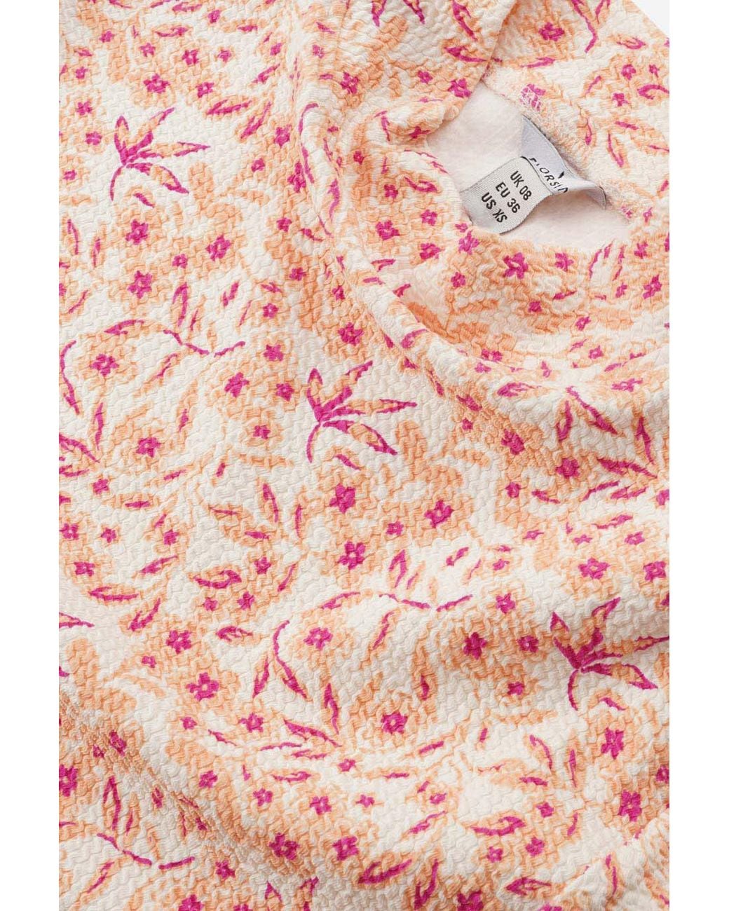 Enorsia Pink Floral Long Sleeve Jersey Mini Dress