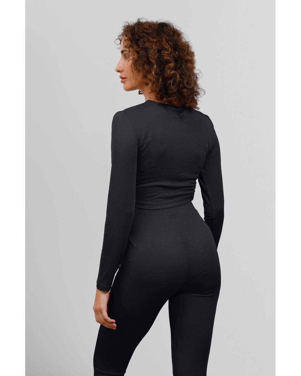 Enorsia Blue Ribbed Crop Top & High Waist Leggings Set