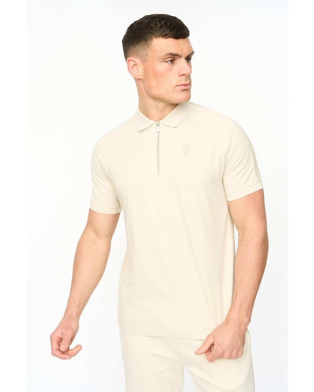 Crosshatch Natural Cresswill Classic Cotton Polo Shirt for men
