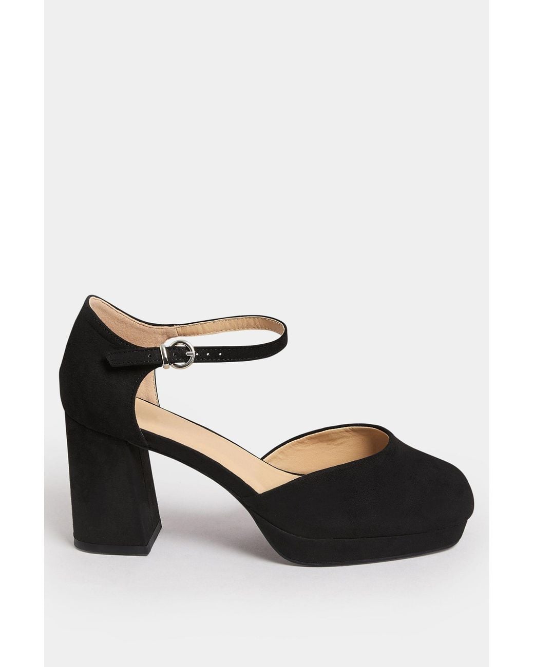 Yours Black Extra Wide Fit Court Shoes