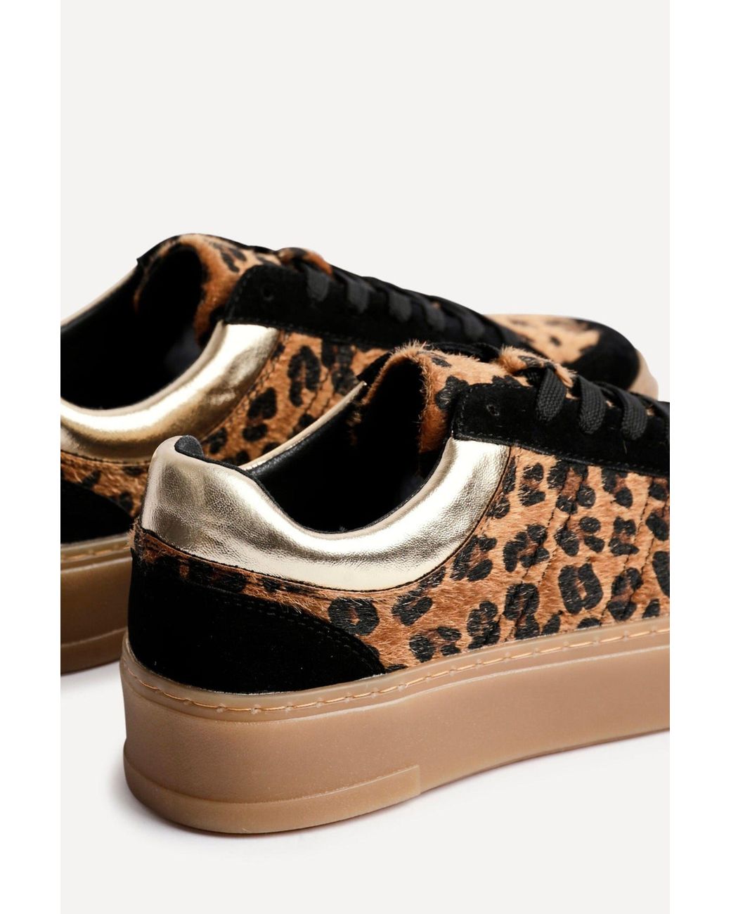 Linzi Yellow Nyra Leopard Print Trainers