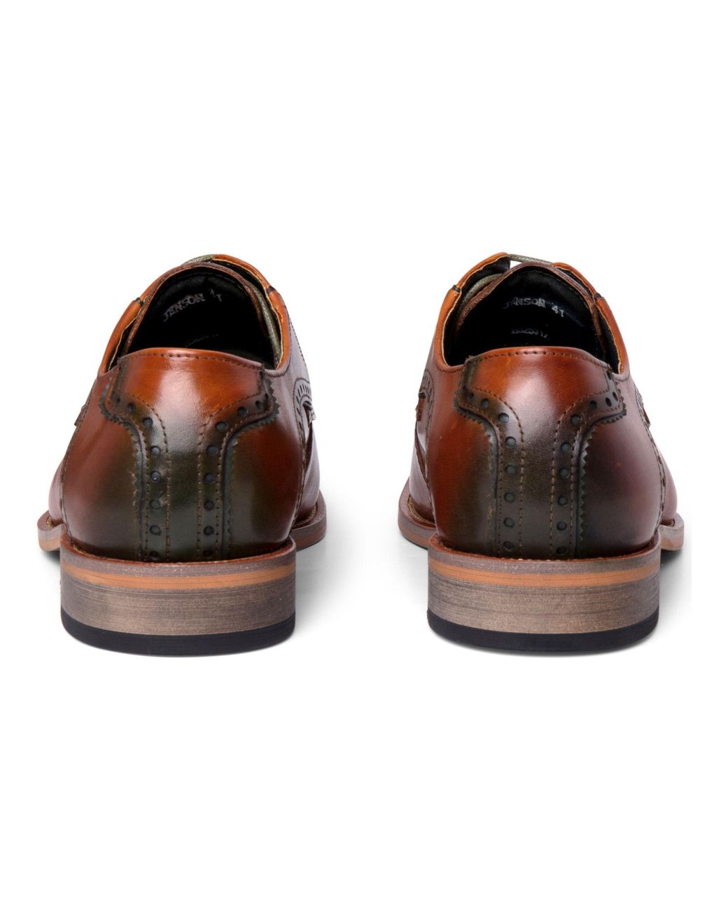 Infinity Leather Brown Justin Reess Leather Lace Up Oxford Shoes for men