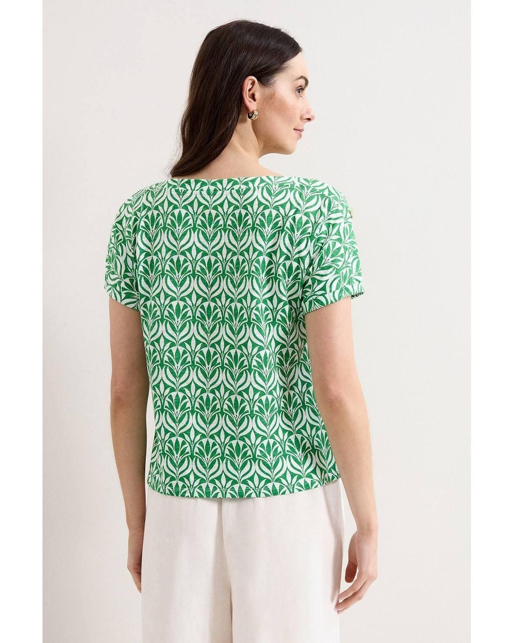 Phase Eight Green Suzie Short Sleeve Boat Neck Top