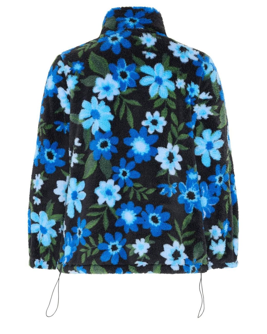 Yours Blue Floral Print Zip Through Fleece