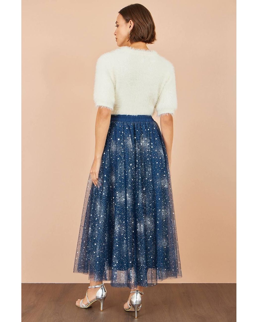 Yumi' Blue Star Sparkle Tulle Skirt