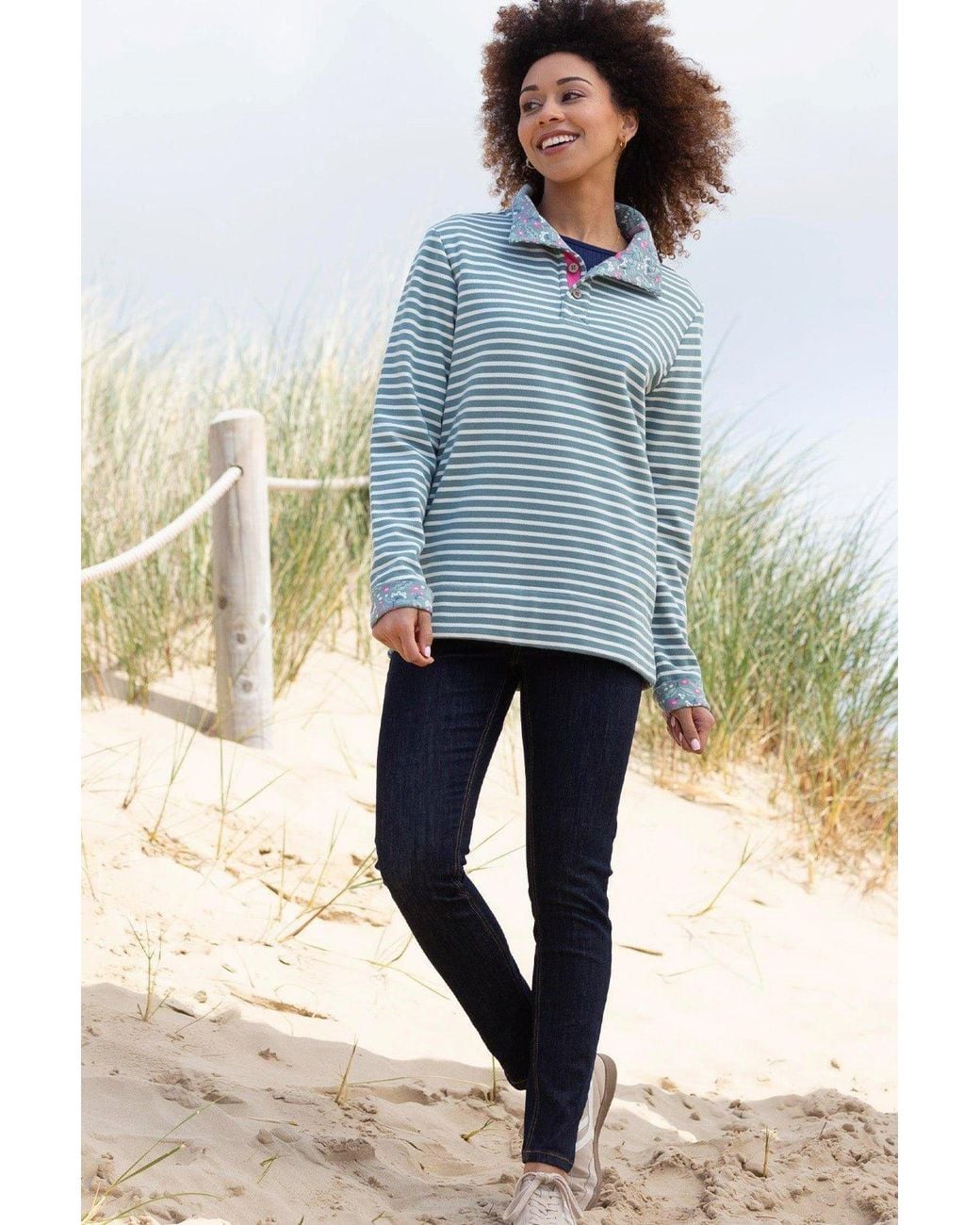 Kite Gray Weymouth Button Neck Sweatshirt