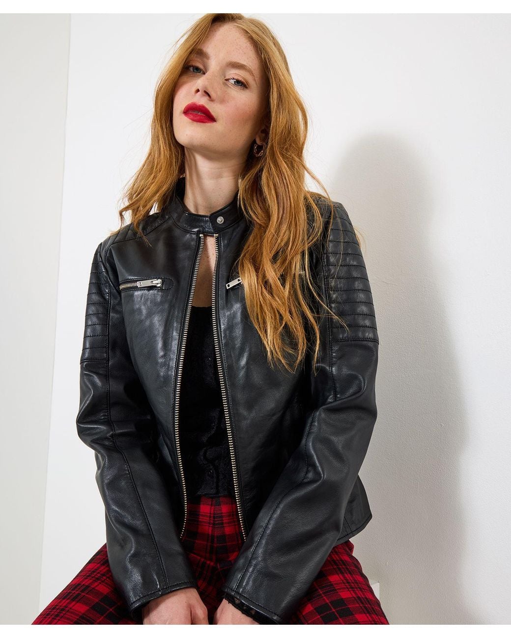 Joe Browns Gray Quilted Sleeve Biker Jacket