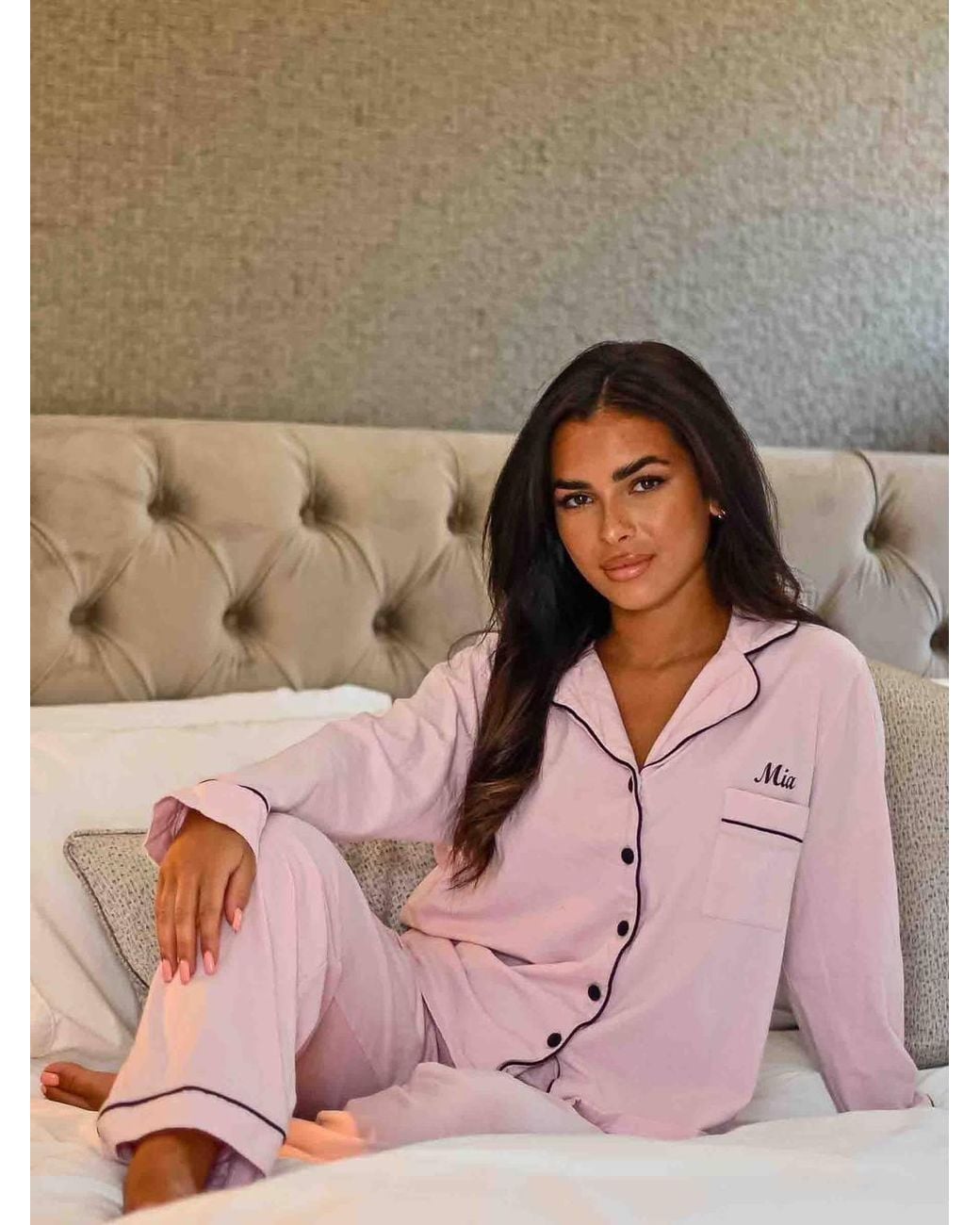 Lulabay Blue Personalised Jersey Long Pyjamas
