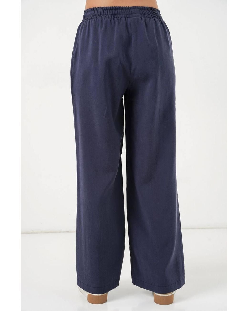 Bigdart Blue Wide Leg Trousers With Elastic Waist