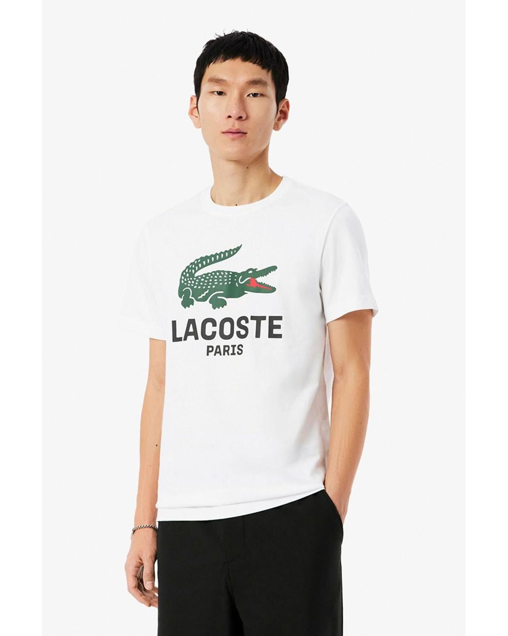 Lacoste White Graphic T-Shirt for men