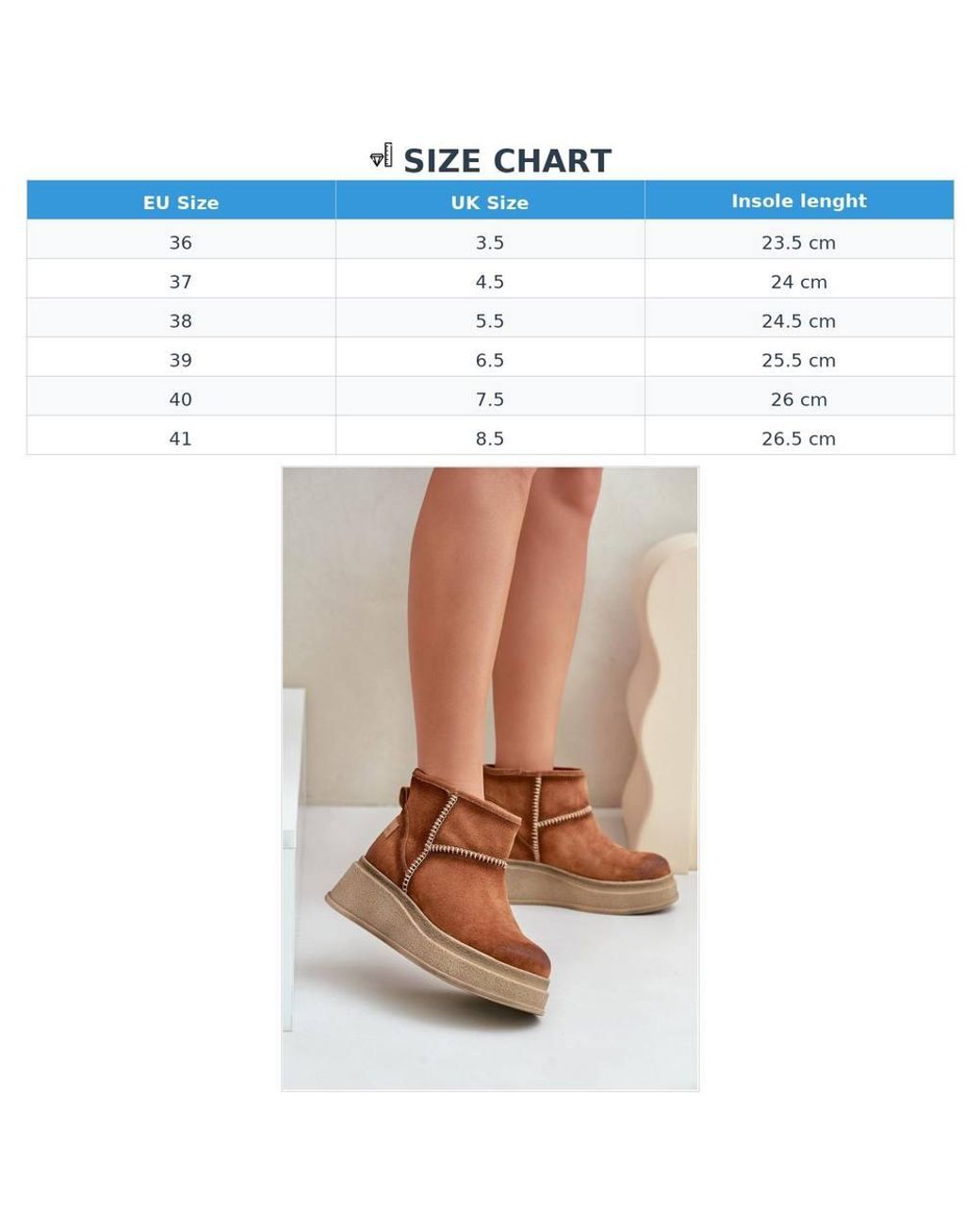Love Lace Brown Platform Wedge Suede Snow Boots
