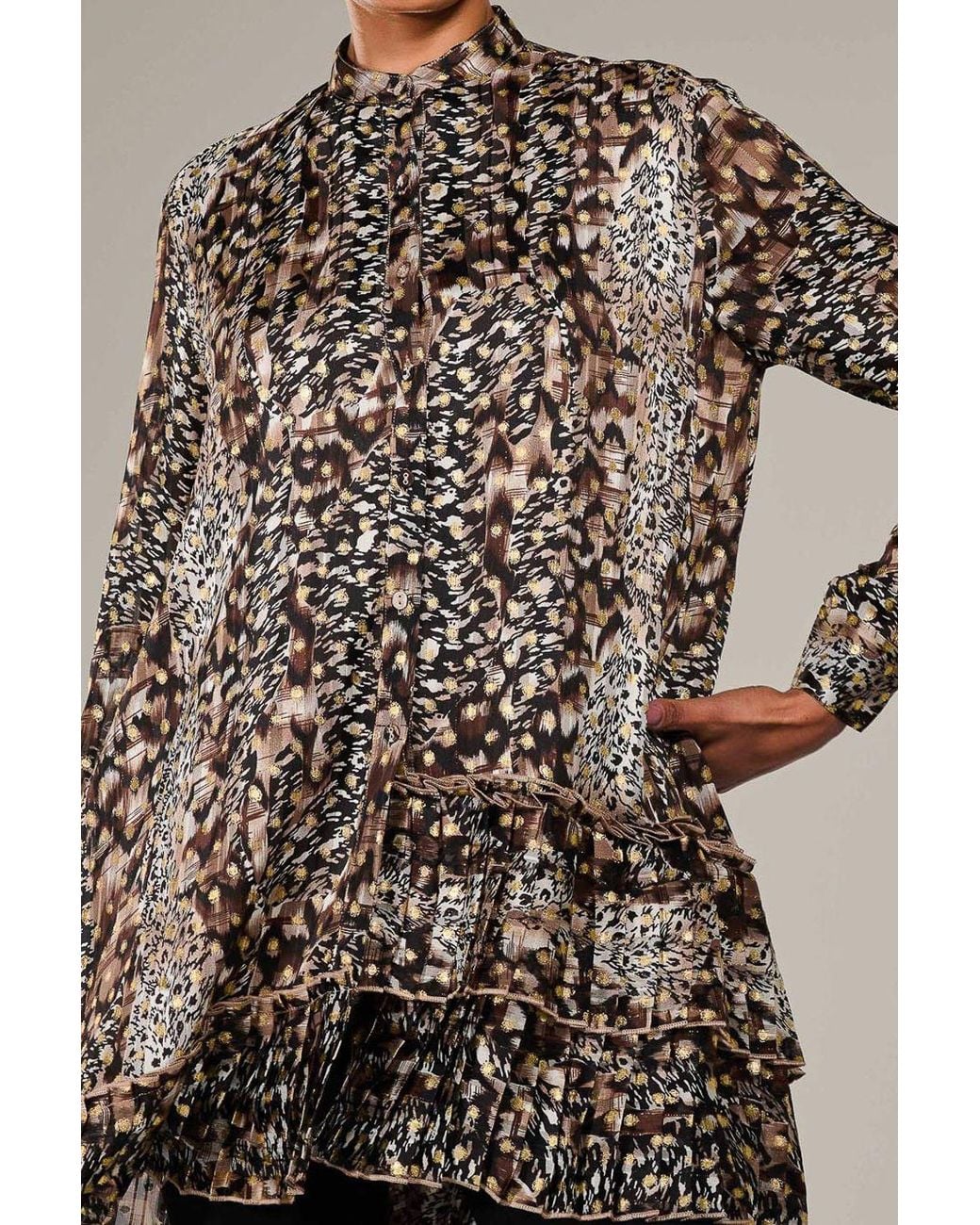 Jolie Moi Natural Dipped Hem Shirt Midi Dress