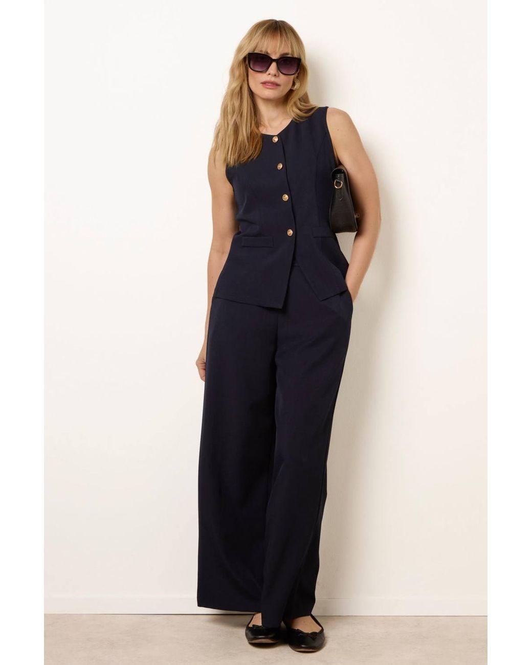 Blue Vanilla Blue Sleeveless Top & Trousers Set