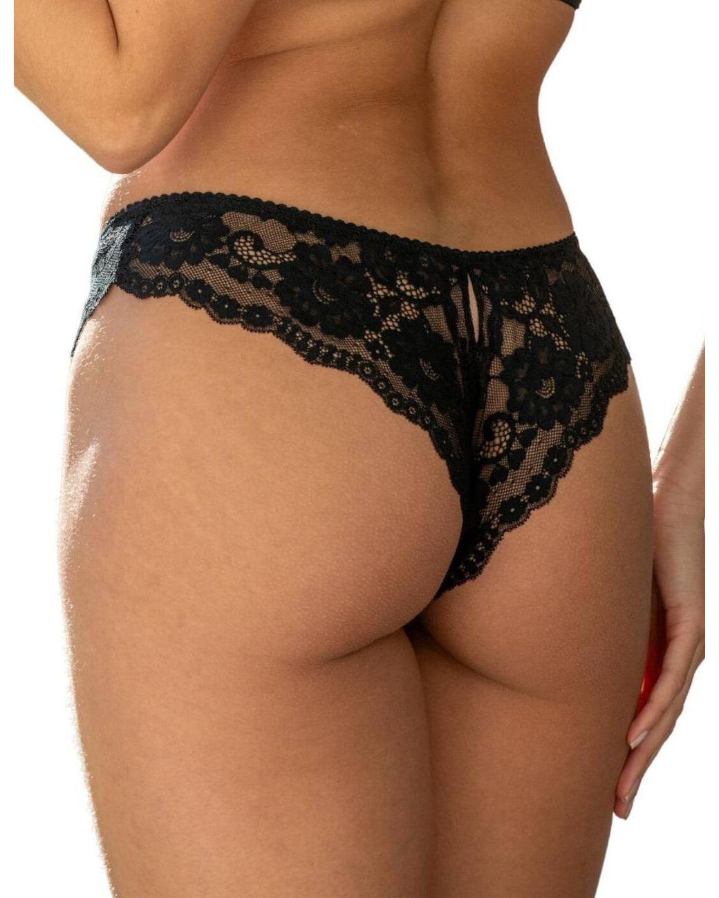 Pour Moi Black Fleur V-Shaped Brief