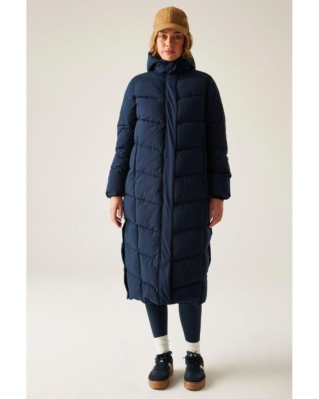 Regatta Blue Eloria Longline Hooded Insulating Quilted Jacket