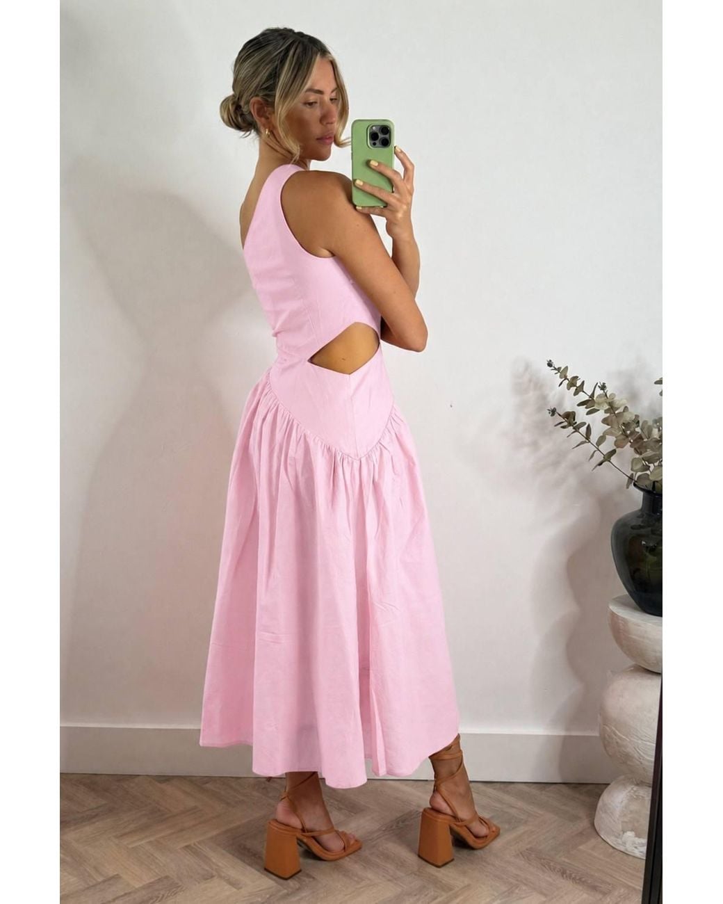 Style Cheat Pink Jasmine Cut Out One Shoulder Dress