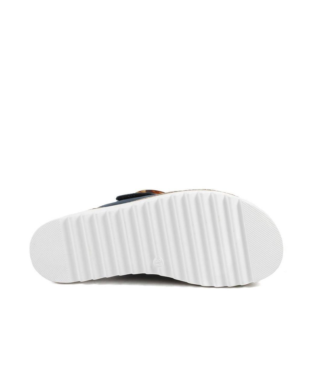 Pavers Blue Adjustable-Fitting Mules