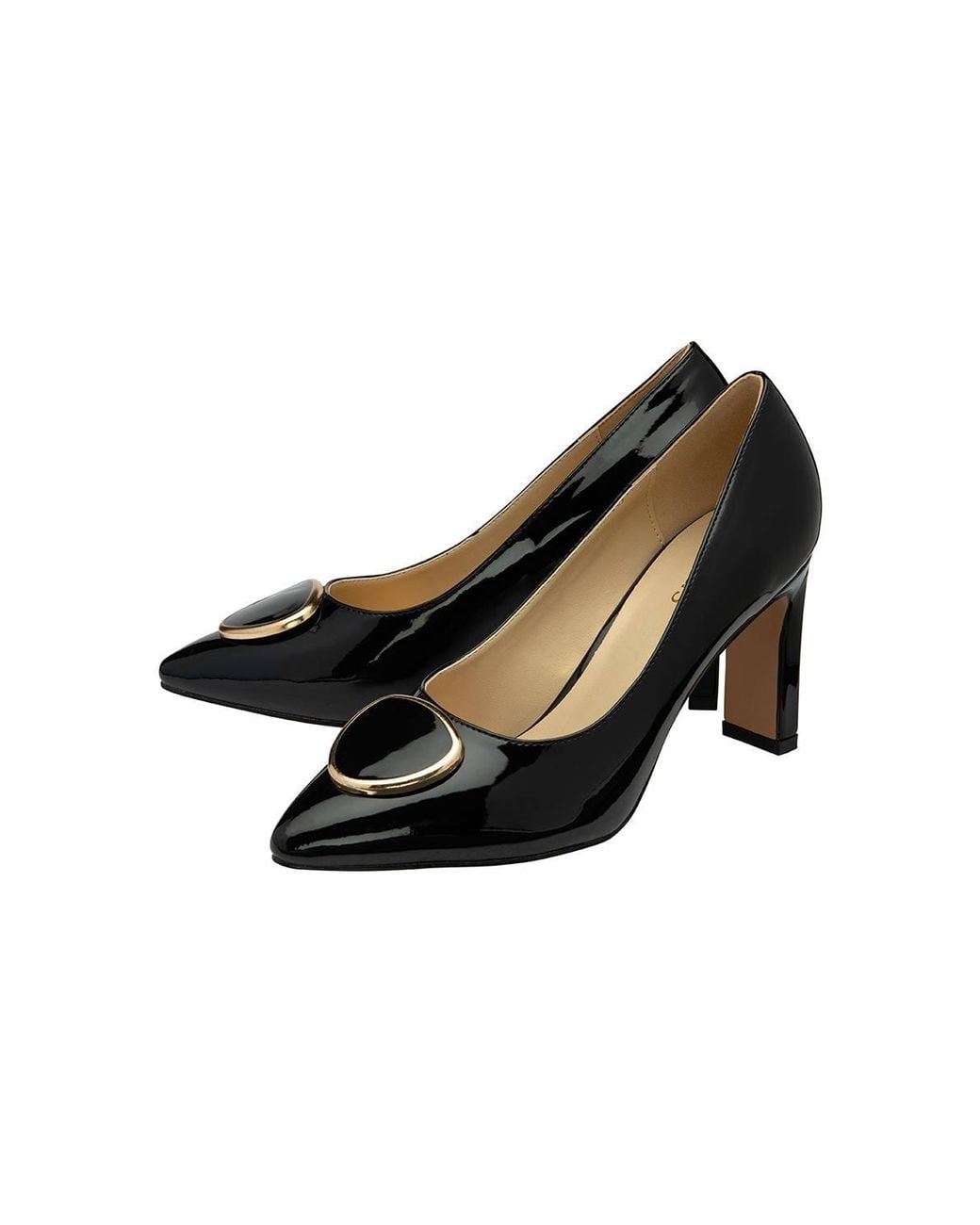 Lotus Black 'Davia' Pointed-Toe Court Shoes