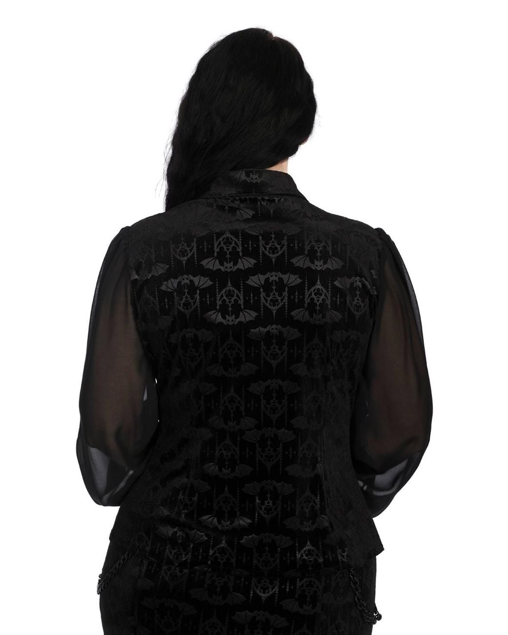 Banned Retro Black Velvet Bat Blouse