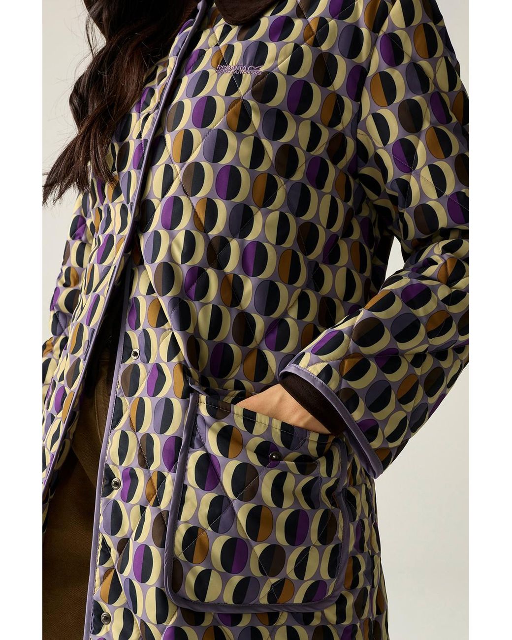 Regatta Purple Orla Mid Length Waterproof Quilted Jacket