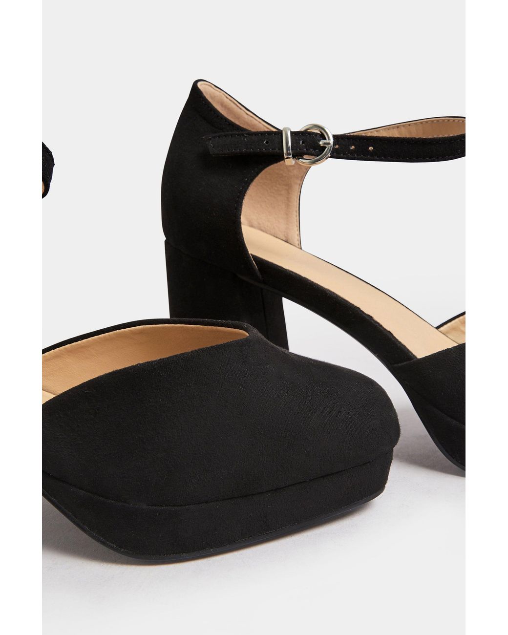 Yours Black Extra Wide Fit Court Shoes