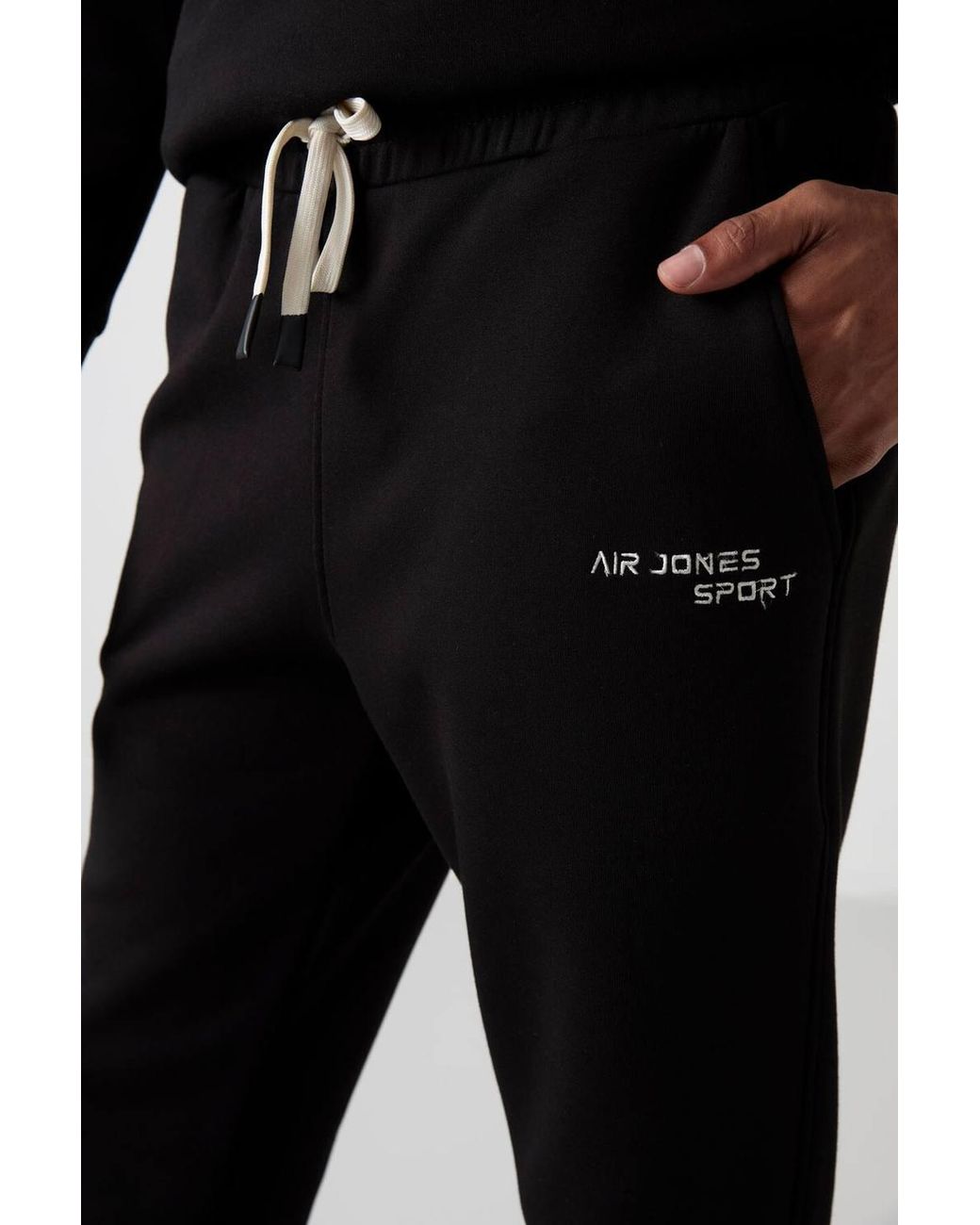 TOMMY LIFE Black Long-Sleeve Sweatshirt & Pants Set for men