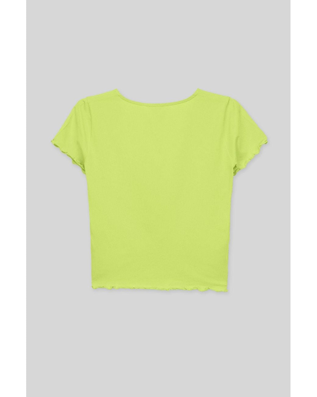 Enorsia Green Cotton Rich Lettuce Edge T-Shirt