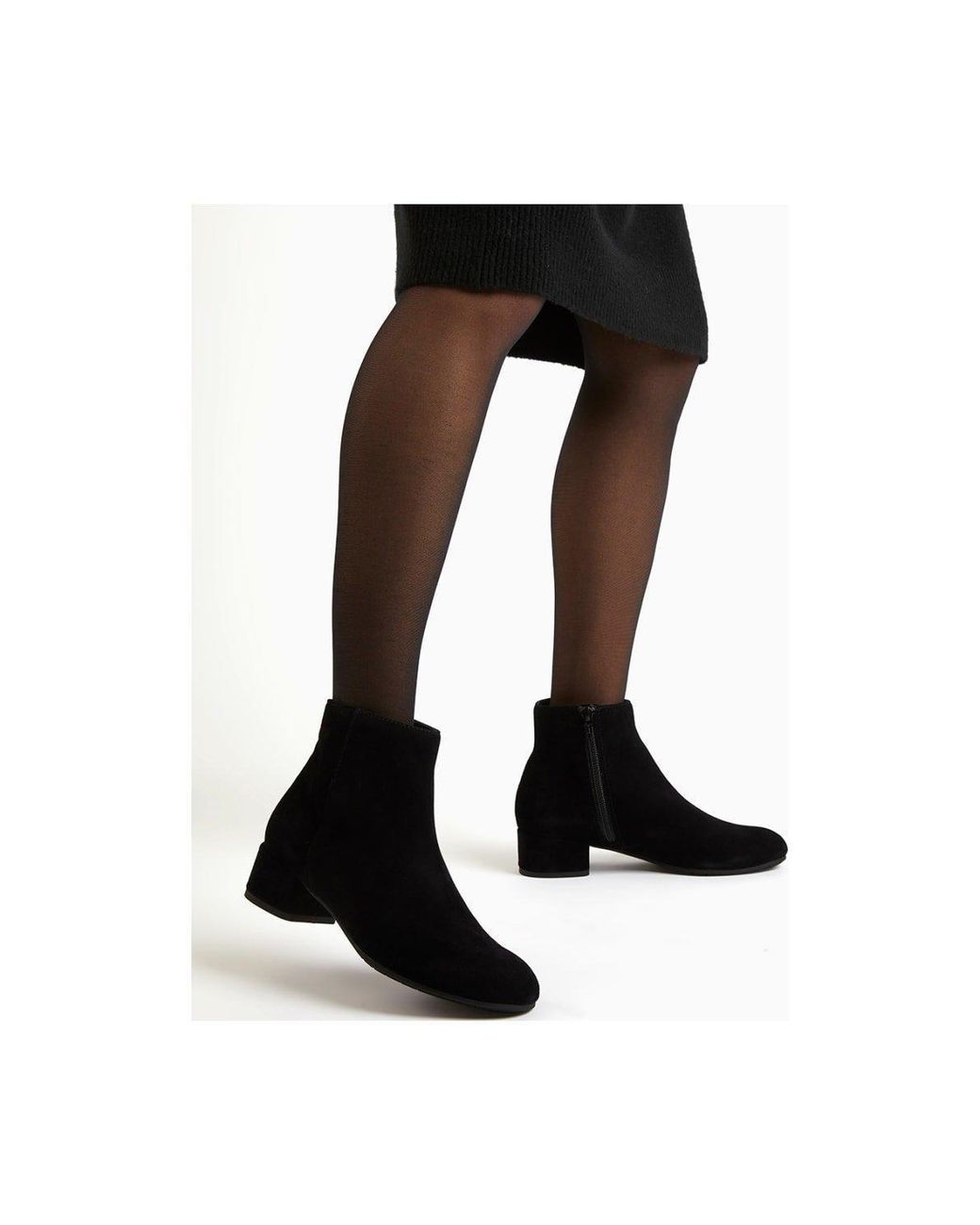 Dune Black 'Pippie' Suede Ankle Boots