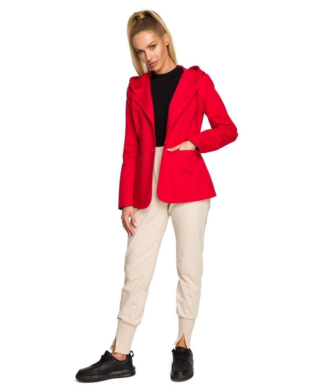 Love Lace Knitted Collared Lined Casual Jacket