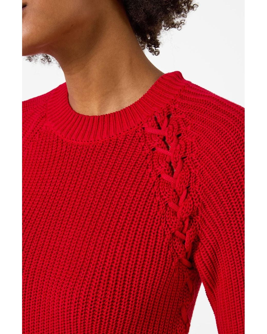 Joe Browns Red Roxy Lace Side Knitted Jumper Dress