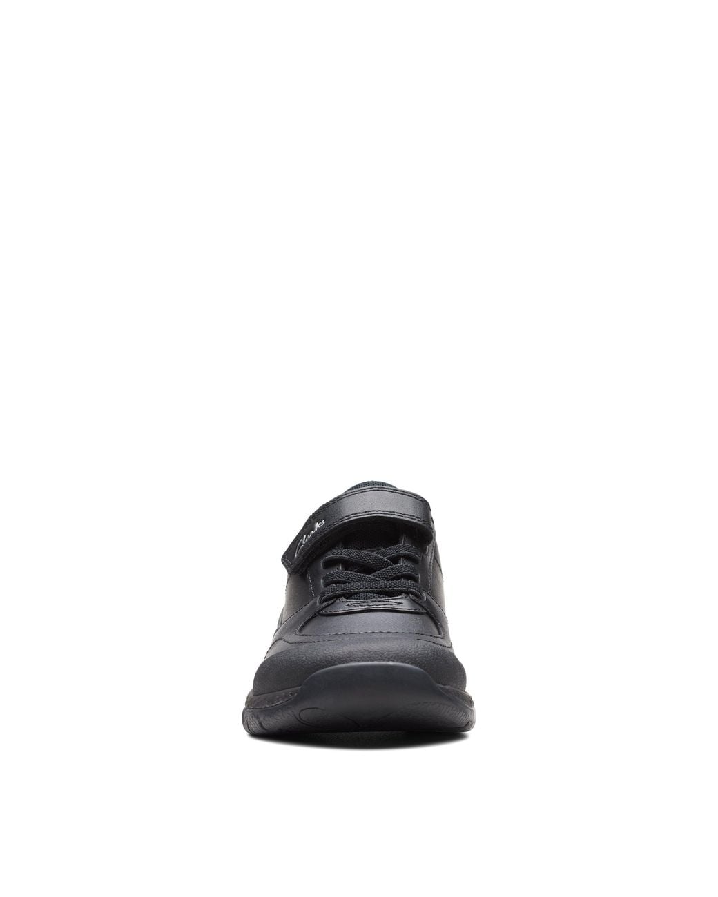 Clarks Blue Steggy Stride Kid Leather Trainers, Riptape, School Shoes