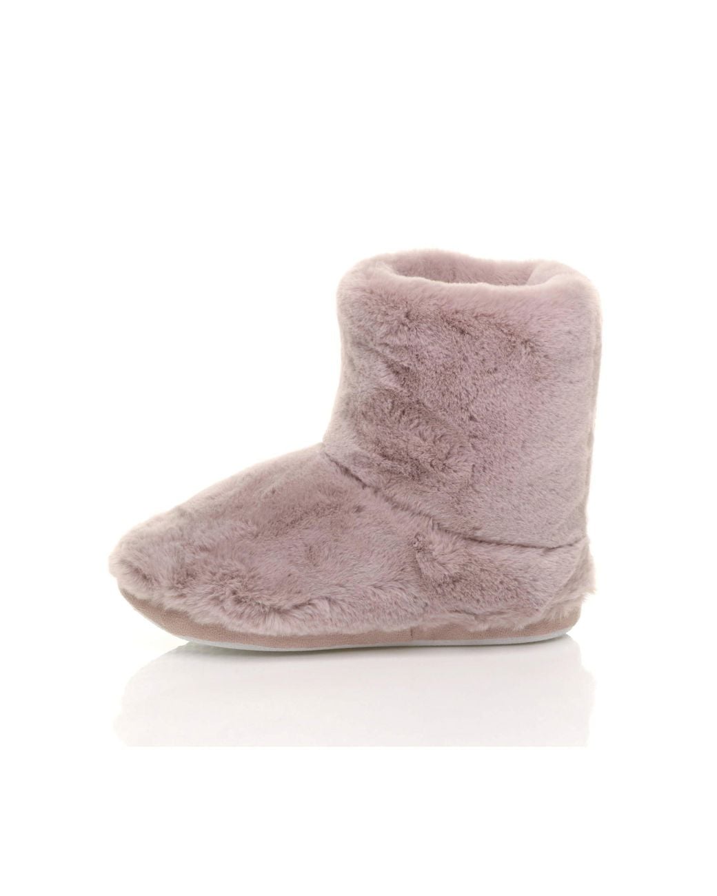 AJVANI Pink Faux Fur Lined Slip On Memory Foam Mules Slippers