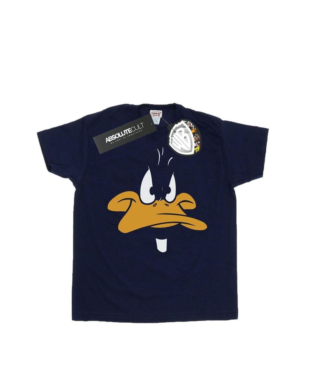 Looney Tunes Blue Daffy Duck Face Cotton Boyfriend T-Shirt