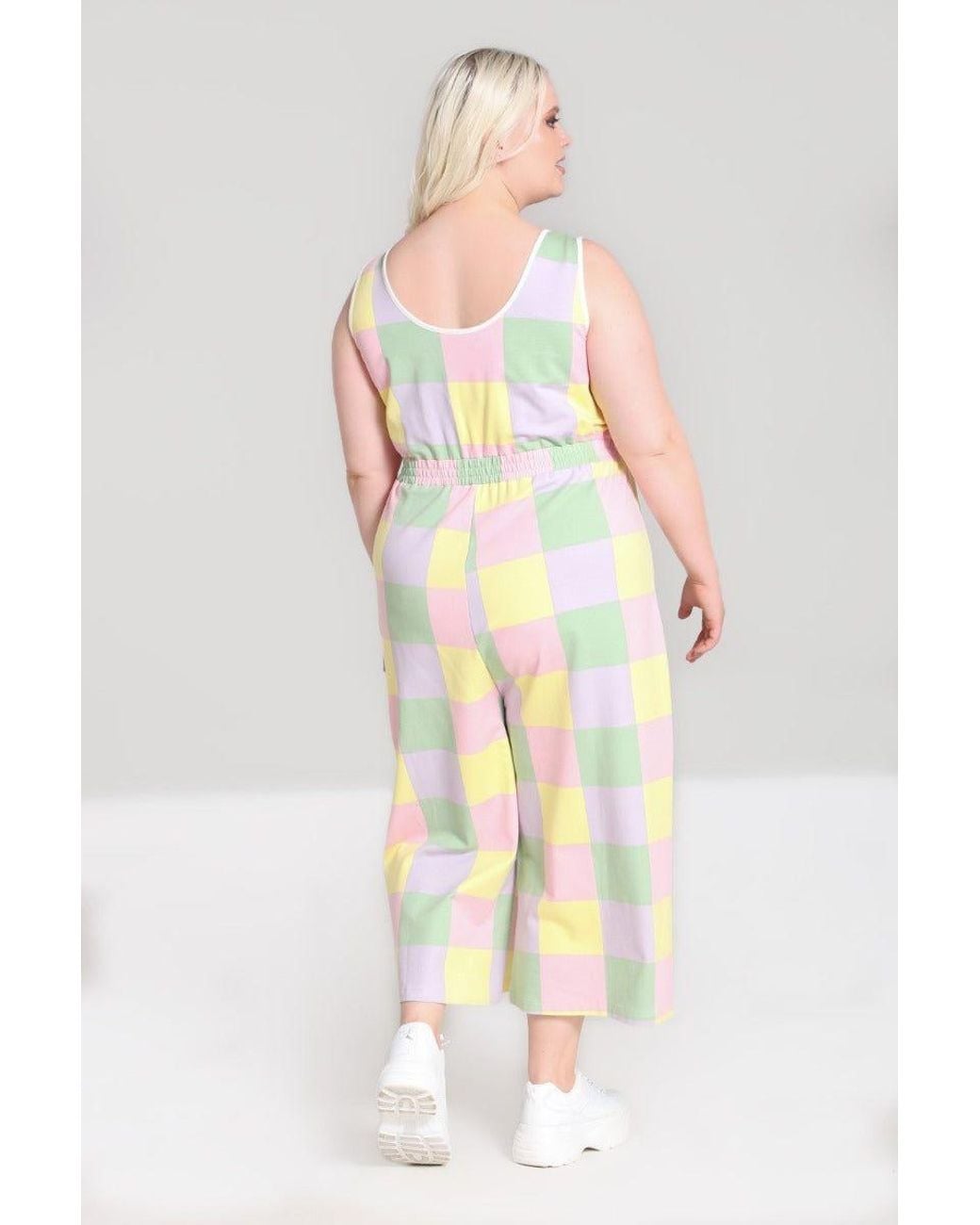 Hell Bunny White Mila Jumpsuit Multi Colour