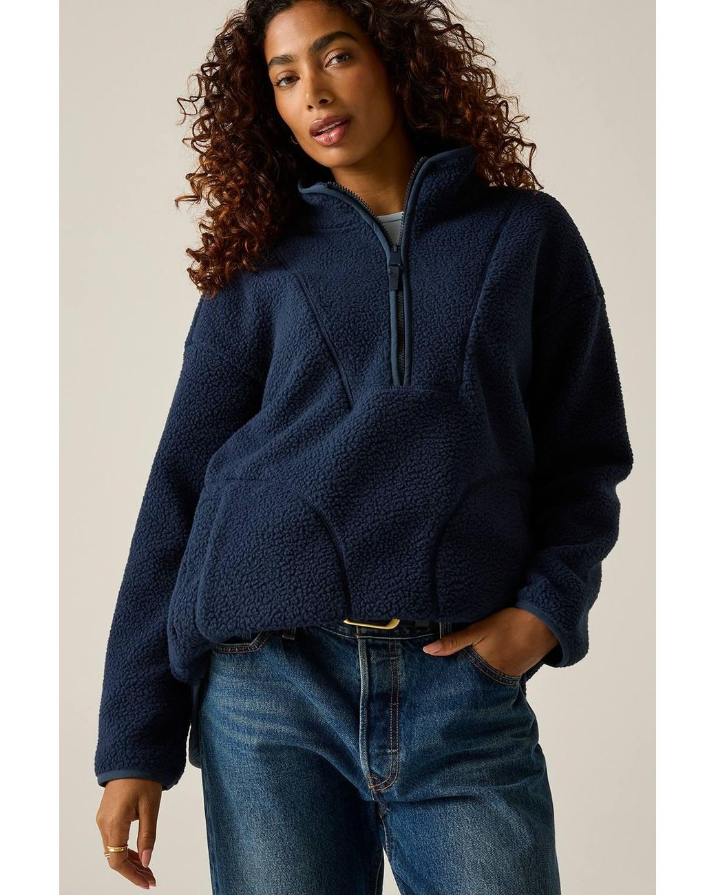 Regatta Blue Frankie Borg Longline Relaxed Fleece