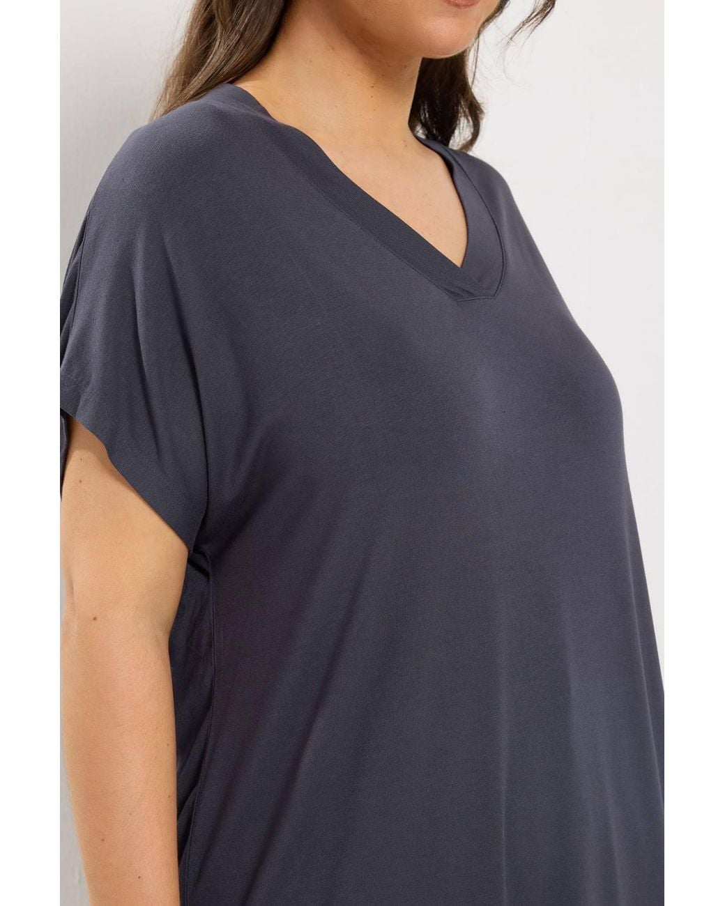 Yours Blue Grown-On Sleeve Top