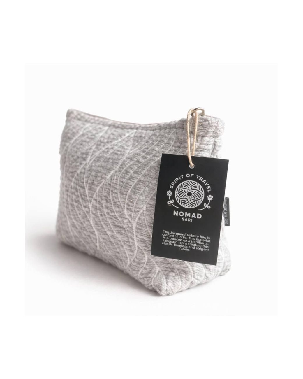 KDMD Gray Moonlit Weave Jacquard Toiletry Bag For Travel