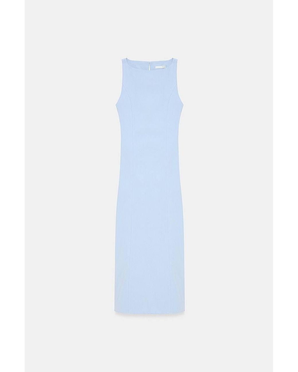 Dilvin Natural Sleeveless Midi Bodycon Dress With Slit