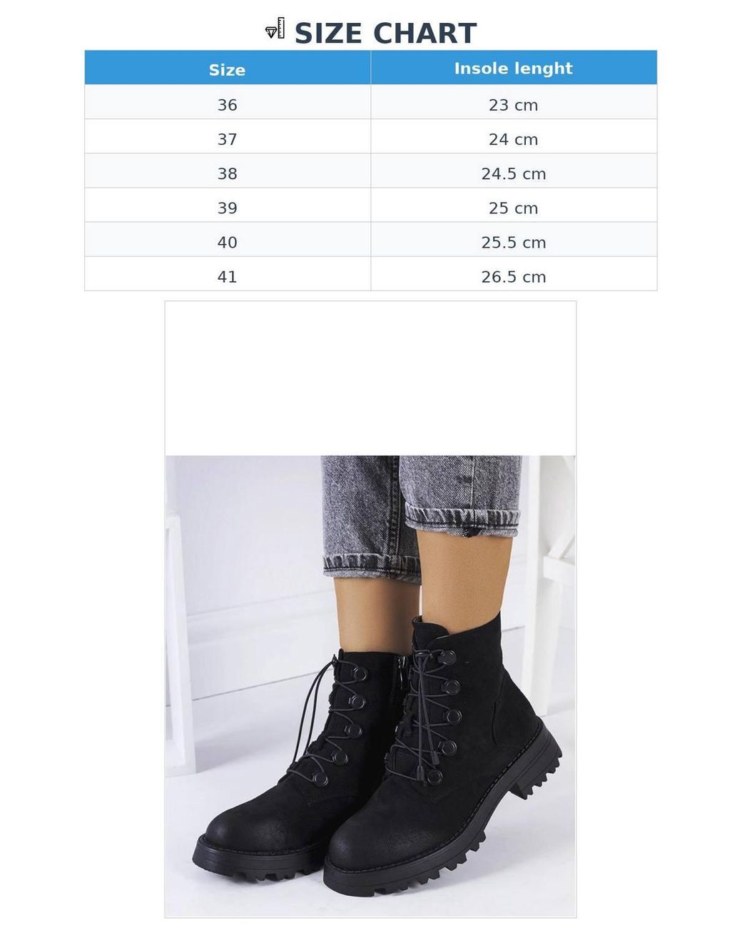 Love Lace Black Ankle Boots With Thick Protected Sole Zip Closure & Insulation