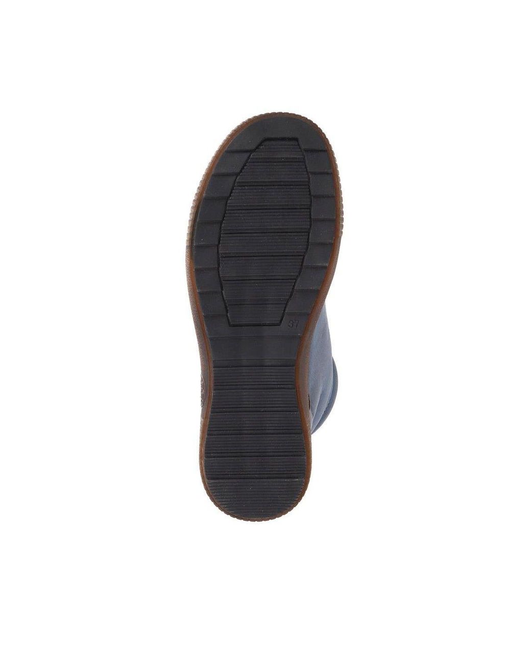 Pavers Blue Leather Lace-Up Boots