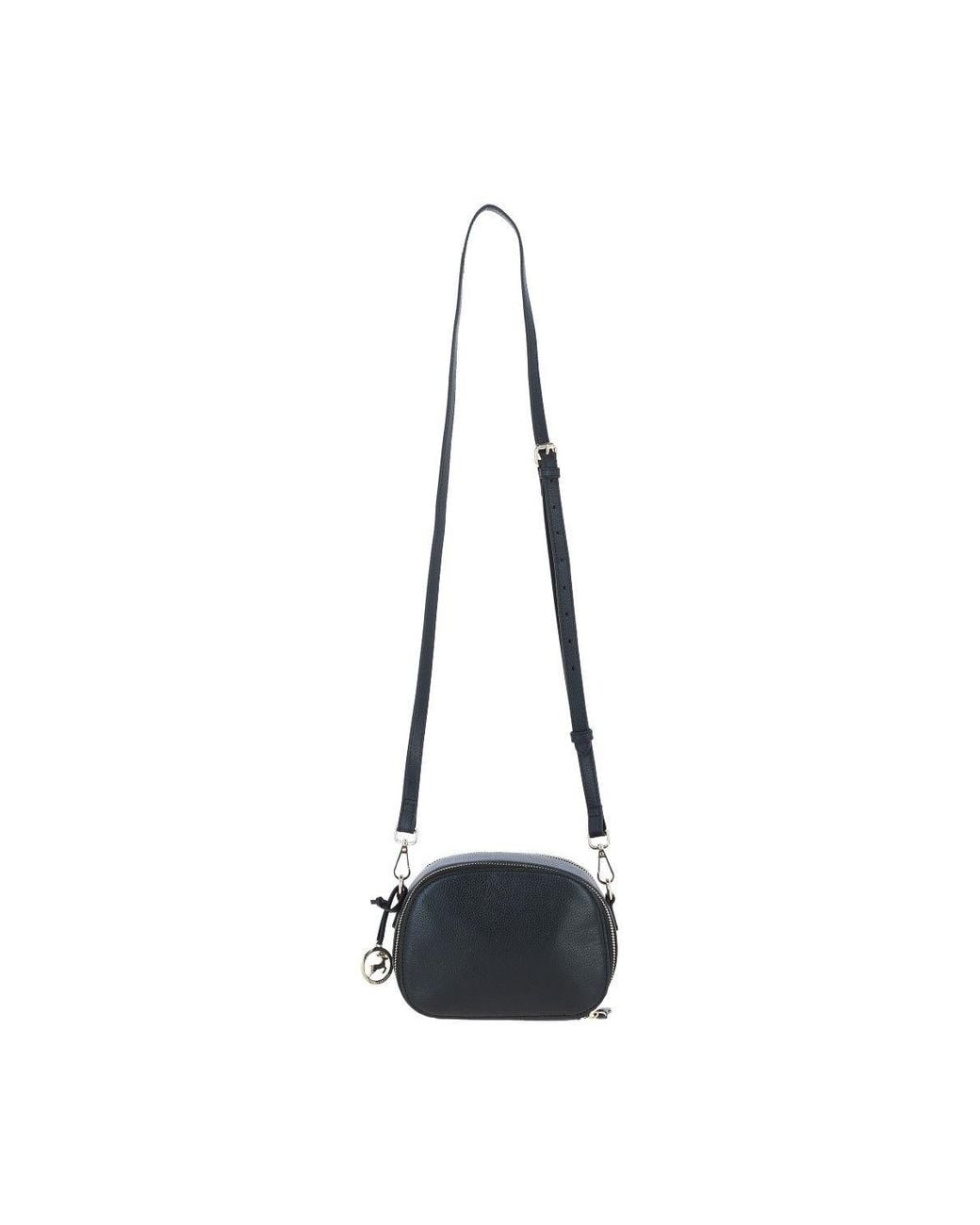 Ashwood Leather Blue Real Leather Compact Crossbody Bag With Adjustable Strap