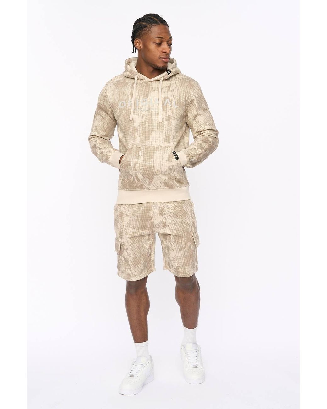 Crosshatch Natural Bardon Hoodie With High Build Graphics for men