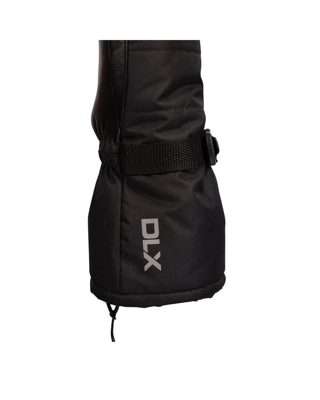Trespass Black Thoren Dlx Goat Leather Ski Mittens for men
